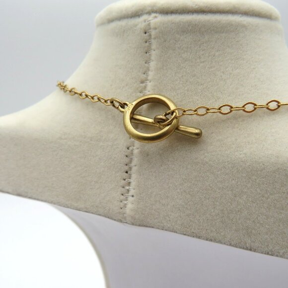 Cluster Pendant Necklace Gold Tone Chain Faceted Bead Charm Jewelry Statement - Picture 4 of 5